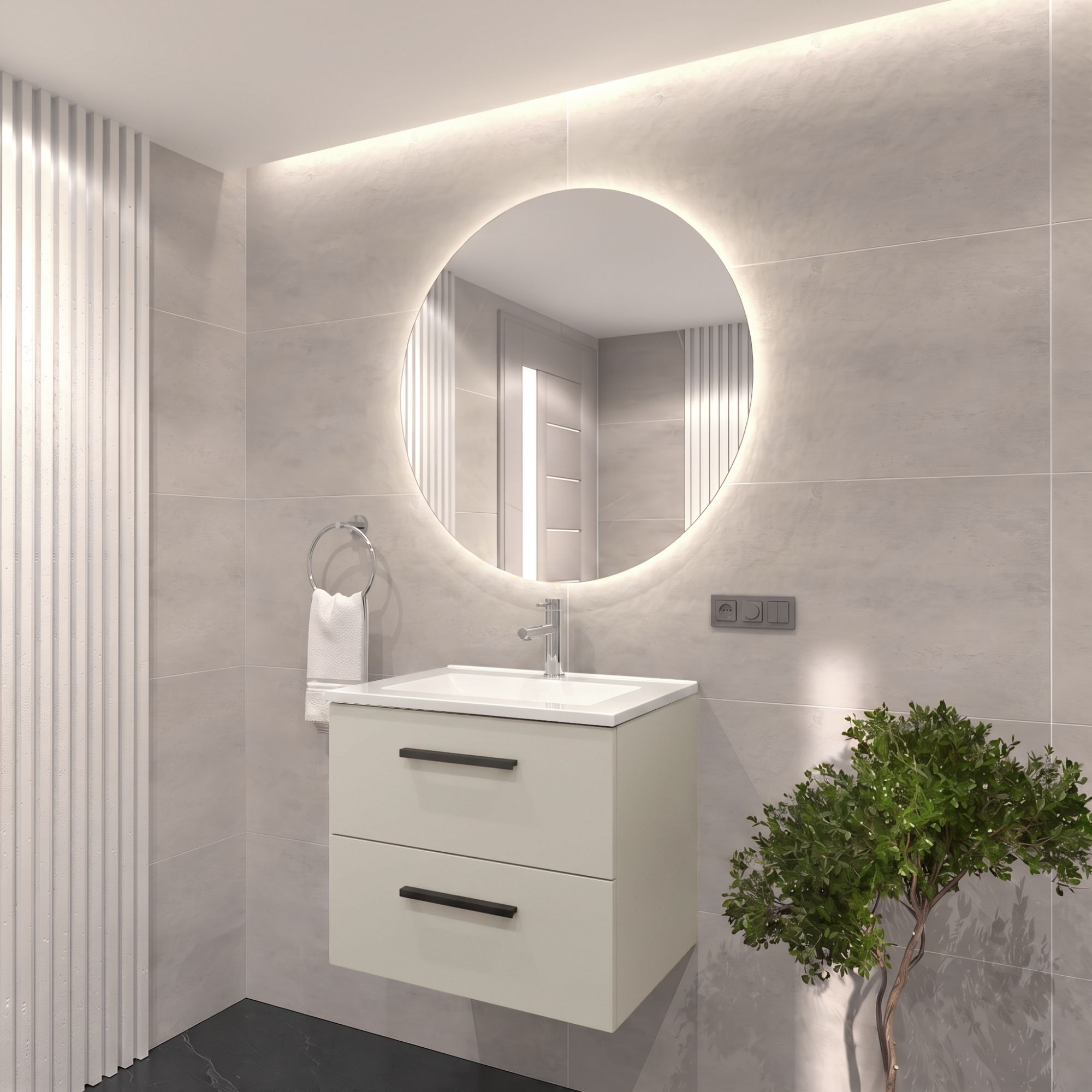 Szafka Gaia 60 z umywalką Inka 60 Sink Quality - wizualizacja